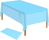 ELECLAND Blue Plastic Table Cover 54 x 108 inches Rectangle PEVA
