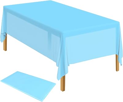 ELECLAND Blue Plastic Table Cover 54 x 108 inches Rectangle PEVA