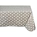 DII Vinyl Tabletop Collection Flannel Backed Polka Dot Tablecloth, Rectangle, 60x102, Natural