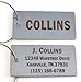 Custom Silver or Gold Luggage Tag w/Stainless Steel Cable Loop - Free Dark Laser Engraving Personalization (Silver)