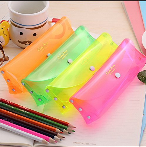 Funnylive®Sweet Candy Color Transparent Pen Bag Mini Pencil Case Cosmetic Bag School Supplies（2pcs）