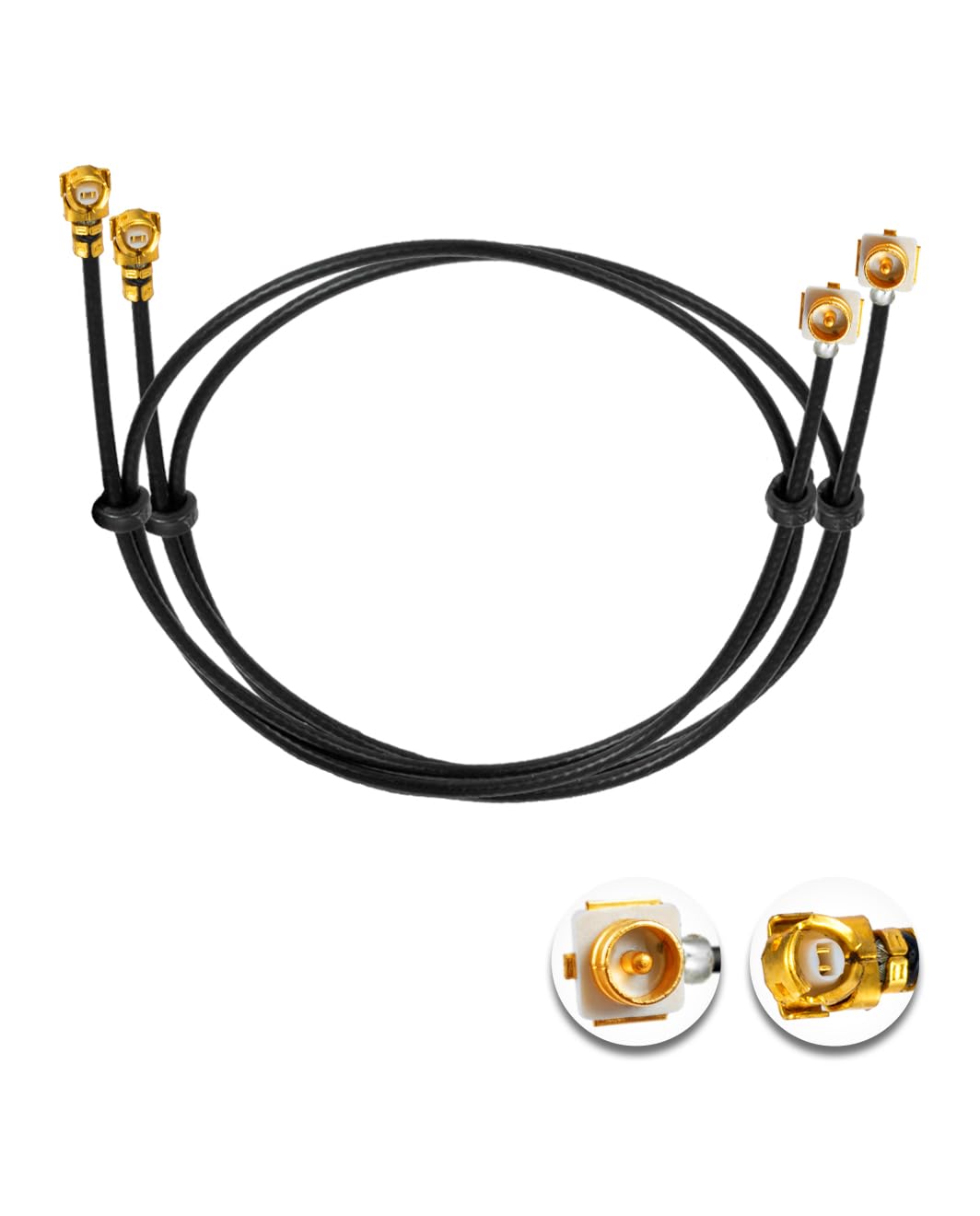 Vecys 2PCS U.F.L1 Male to U.F.L1 Female Cable 12" /30CM U.F.L1 1.37mm Low-Loss Extension Cable