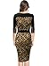 Miusol Women's Official Leopard Optical Illusion Half Sleeve Business Midi Dress