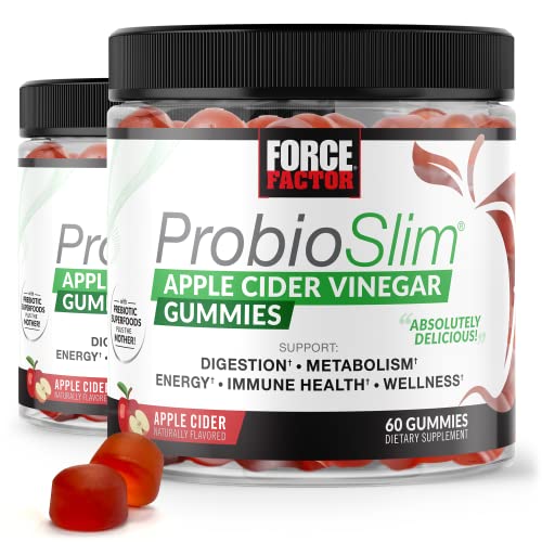Force Factor ProbioSlim Apple Cider Vinegar Gummies, 2Pack, with