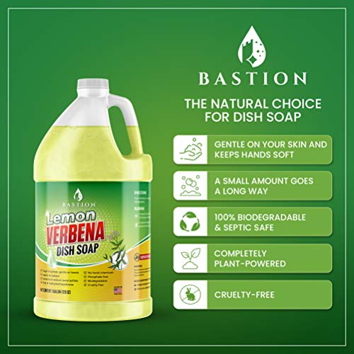Bastion Dish Soap Liquid Dishwashing Degreaser & Detergent Lemon