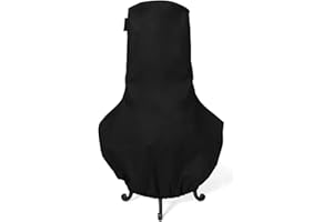 Covermates Chiminea Cover - Weather Resistant Polyester, Adjustable Drawcord, Elastic Hem, Grill and Heating, 24DIAMETER x 40H, Black