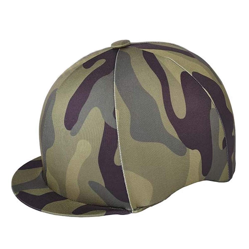 Capz Lycra Skull Cap or Riding Hat Cover - Camo Army Style, Camouflage. One Size