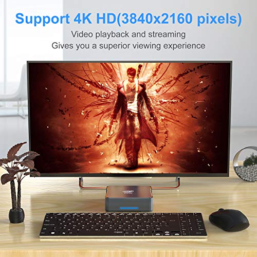 Mini PC, Intel Celeron J3455 Processor(up to 2.3GHz) Windows 10(64-bit) Mini Desktop Computer with HDMI/VGA Port,8GB DDR3/120GB eMMC,Gigabit Ethernet,Dual Band Wi-Fi,Bluetooth 4.2,4K HD - Thumbnail 5