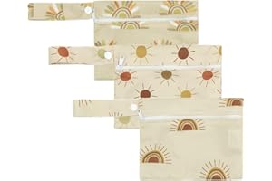 KKTAPOS Wet Dry Bags for Baby Cloth Diapers - Waterproof Reusable Washable Travel Bags, Gym Bag, Pool, Daycare Soiled Baby Items Yoga Gym Bag for Swimsuits & Wet Clothes 3 pcs/set Mini Size (Orange)