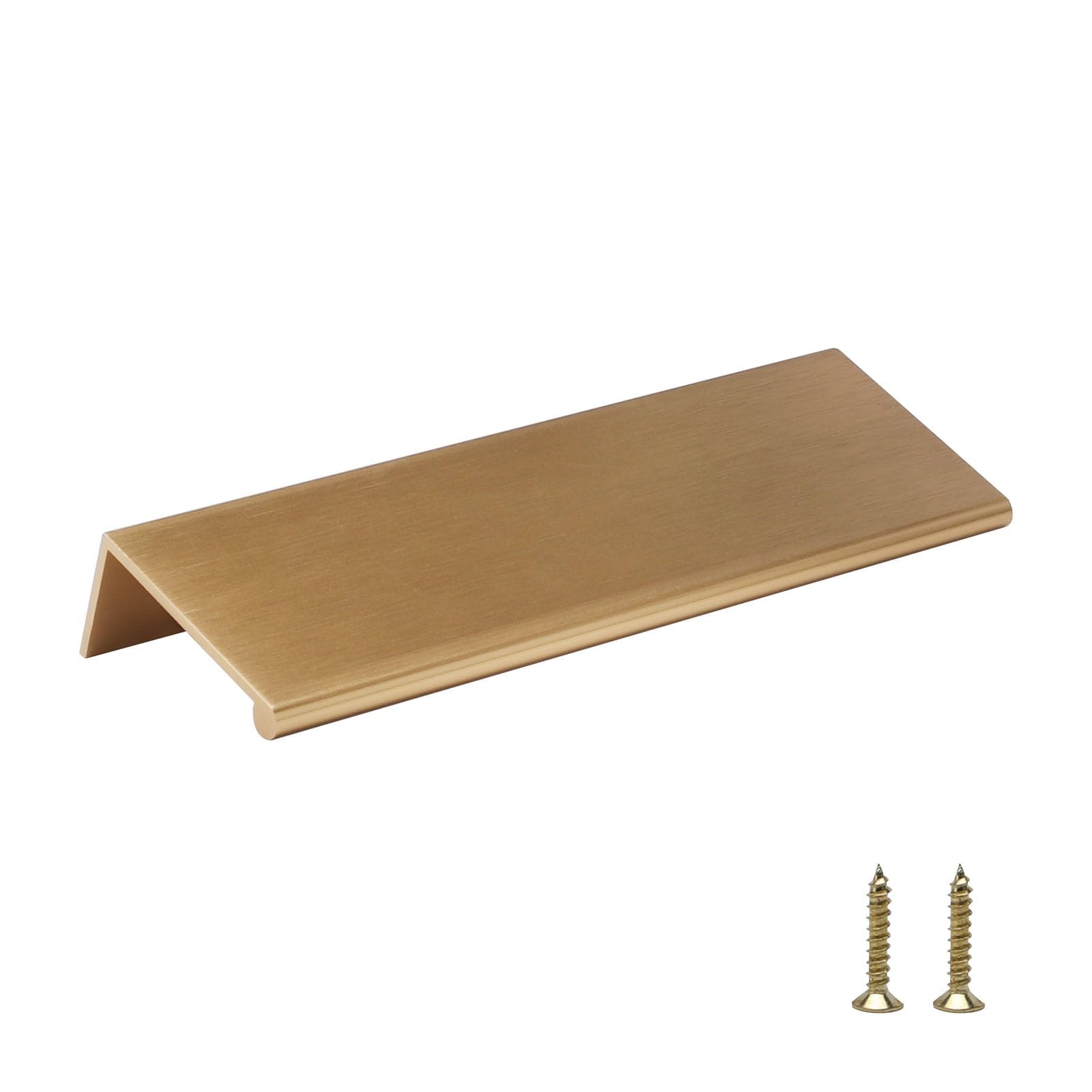 Photo 1 of Rergy 10 Pack Champagne Bronze Cabinet Pulls - Gold Finger Pulls, Brushed Bronze Edge Pulls for Kitchen, 3-3/4in Length