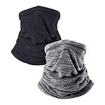 Pack of 2 Winter Neck Warmer Gaiter, Soft Polar Fleece Windproof Face Mask for Cold Weather Ski Snowboard