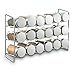 Polder Chrome 18-Jar Compact Spice Rack, 18-5 ounce Glass Jar has Perforated Shaker Caps, Chrome Plated Lids, Sleek Enough for Countertop, Compact for Cabinet Storage