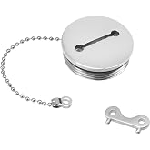 Bitray Boat Deck Filler Cap Marine Fuel Cover Marine Fill Port - 2"/50mm | 1 Pack丨Chain &amp; Key丨316 Stainless Stell丨For 50mm Tanks丨Rubber Sealing Ring | Waterproof &amp; Dustproof Design for Marine Tanks