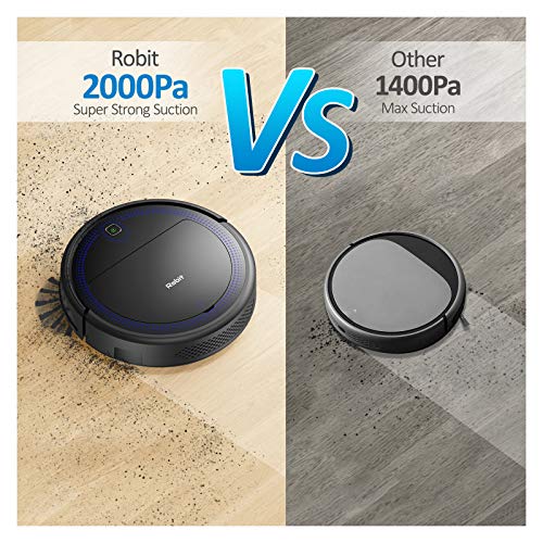 Robit Robot Vacuum, Power Suction 2Kpa (Slim V7S Pro) - Robotic Vacuum Cleaners, Quiet, Auto Charging, Pet Hair Cleaners for Hard Floors, Carpet