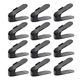 Totoo Home Double Layer Shoe Slots Organizer - Space Saver Rack Holder for Shoes(12-Pack Black)