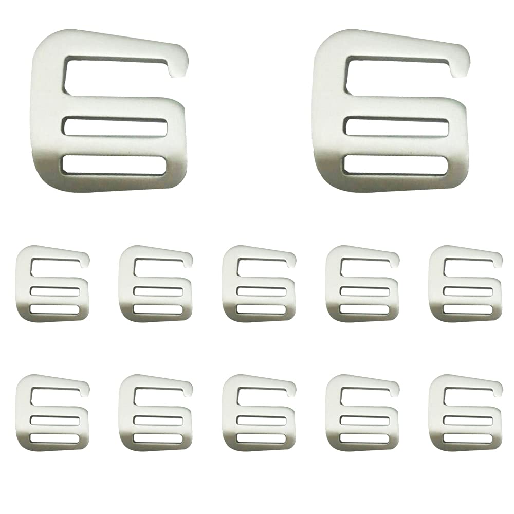 NA 12 Pcs Metal G Hooks Webbing Buckles Strong Quick Release Buckles for Backpack Straps Webbing(Silver)