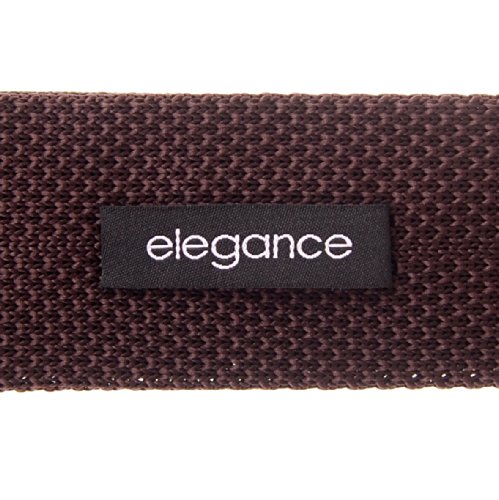 Men's Skinny Knit Tie - 2 Inch Width, Dark Brown, 100% Polyester, Vintage Casual & Formal Necktie