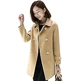 IDEALSANXUN Womens Fall Winter Wool Coats Peacoat Double Breasted Trench Coats