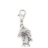 Palm Tree Coconut Tree Beach Clip on Charm Perfect for Necklaces and Bracelets 94Ai