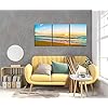 DZL Art S74634 Canvas Prints Wall Art Beautiful Sunset with Sea and Beach Painting Nature Pictures Wall Art Canvas…