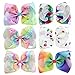 6 Pcs 8 Inch Large Colorful Bow Hairpin Girls Bows with Clip Hair Bows (Style 1)