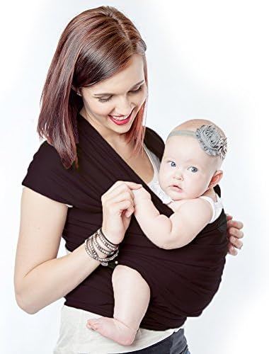 Mom Baby Wrap | Handsfree Adjustable Baby Infant Sling Carrier Nursing Breastfeeding Cover | Comfort and Protect Superb Soft and Sturdy Cotton Spandex | Neutral Brown for Boy and Girl | 630.2