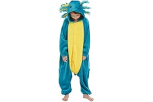 SimZoo Kids Animal Onesie Pajamas, 3-13 Years Boy and Girls Cosplay Costume Sleepwear, One-Piece Unisex Homewear
