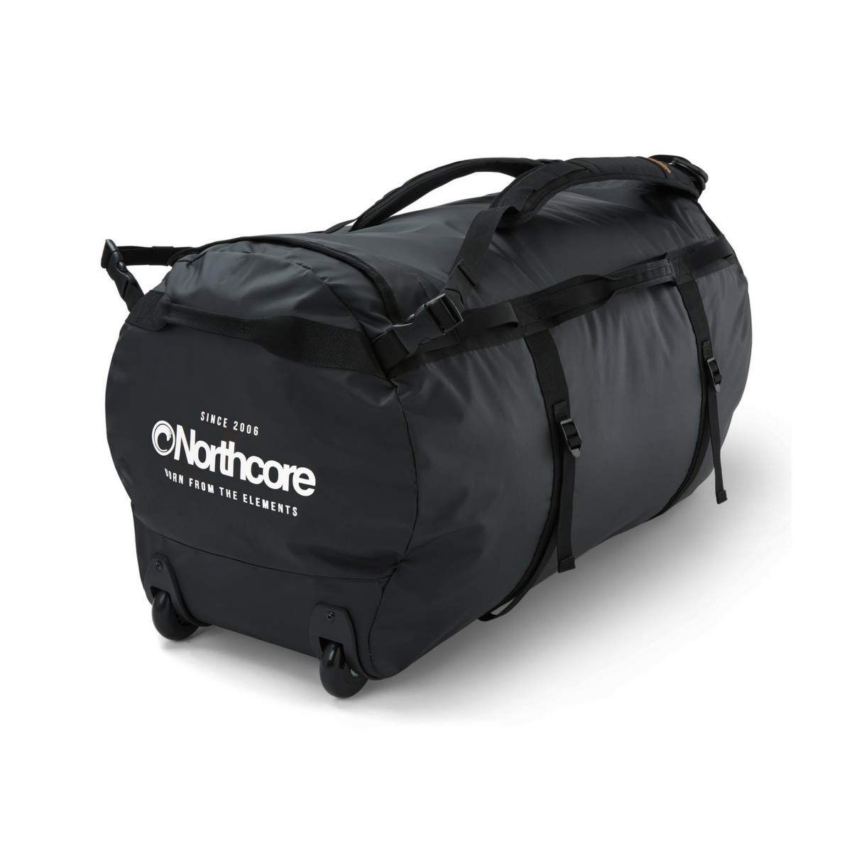 Northcore Surfing and Watersports Accessories - Wheeled Duffel Bag 110L 10 Litre Capacity - Black White