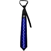 DreamsEden Light Up LED Neck Tie Flashing Tie Novelty Luminous Neckties for Halloween Rave Party Costume Accessory (Blue)