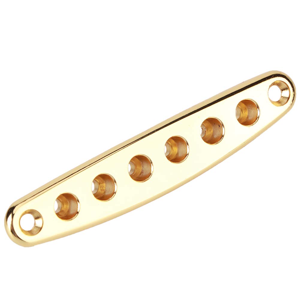 Guitar String Through Plate, Zinc Alloy Guitar String Through Plate Mounting Ferrules Electric Bass Guitar Parts(Gold) Electric Guitar Accessories