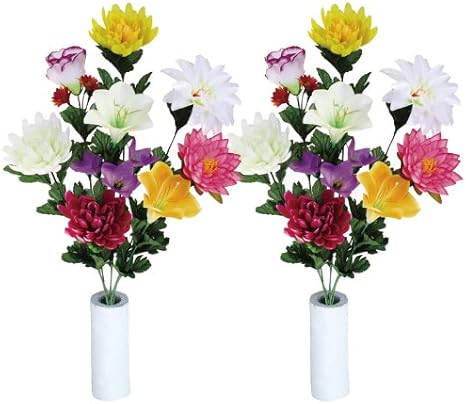 Amazon 仏壇やお墓に供える花 水替え不要で華やかさが保てます 仏花ゆり2個セット 光触媒加工有 造花 オンライン通販