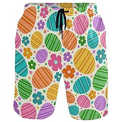 visesunny Colorful Easter Egg Print Summer Men's
