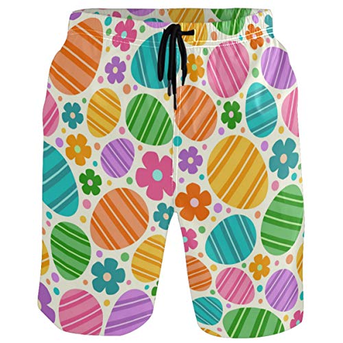 visesunny Colorful Easter Egg Print Summer Men's