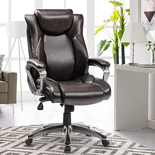 REFICCER Bonded Leather Office Chair Adjustable Builtin Lumbar