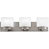 Design House Dove Creek Vanity Light, Dimmable, Frosted Glass, 3 Lights, Bathroom, Satin Nickel, 24 in x 6 in x 6.5 in, Item 