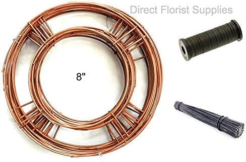 Wreath Ring Kit -10 x 8 inch rings, 1x binding wire & 250g 8" stubwire 240 wires approx