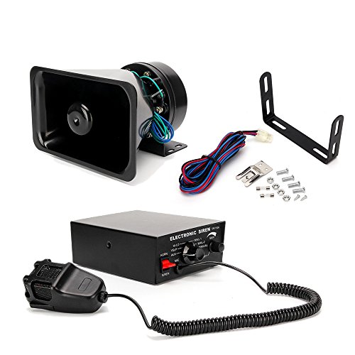 FOXCID 100w 12v Loud Cuerno Sirena Kit Pa Coche 7 Tono Policía Bombero Camión de coches