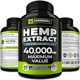Hemp Oil Capsules 40000MG - Best for Anxiety & Stress Relief - Hemp Seed Oil Capsules Made in USA - 100% Natural Anti Inflammatory, Mood & Immune Support - Good for Skin, Hair & Nails - Omega 3