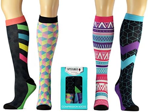 Compression Socks Women Best Sock for Nurses - Athletic Running - Airplane Travel. Medical Varicose Veins - diabetic -flight - maternity - knee Shin Splint arch motion support Graduated 15-20 mmhg