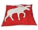 DECORLUTION 18x18 Inch Cotton Linen Decorative Throw Pillow Cover Cushion Case, Holiday Moose