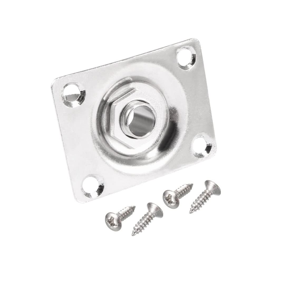 sourcing map 1/4 Inch 6.35mm Guitar Output Jack Plate Input Socket for Electric Guitar, Chrome