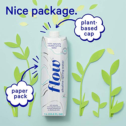 Flow Alkaline Spring Water -Strawberry and Rose Flavored Naturally Alkaline Water With Electrolytes And Essential Minerals - Eco-Friendly Pack, BPA-Free, Non-GMO. 12 Pack of 16.9 FL Bottles