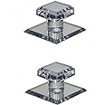 Mirart Pull Handle, Self Stick Small Square Acrylic Mirror Beveled Knob (2 Pack)