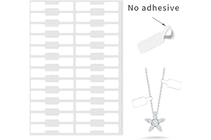 Yeachlaing White Jewelry Price Labels,Any Pen Will not be Smeared,No Glue in The Middle Folding Part,Suitable for Jewelry handicrafts,etc. (600 PCS,1 Bag)