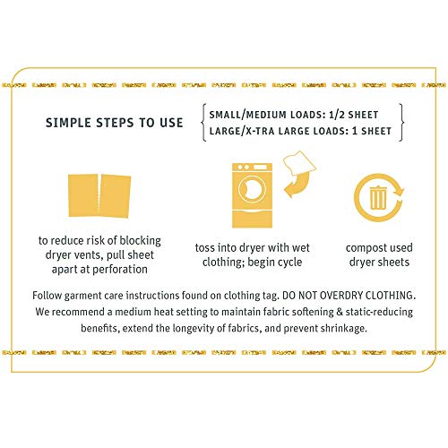 Grab Green {Stage 1} Natural Newborn Baby Laundry Dryer Sheets {0-4 Months}, Compostable, Free of Wax & Animal-Derived Ingredients, Calming Chamomile Fragrance-with Essential Oils, 30 Sheets (3-Pack)
