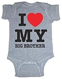 So Relative! Unisex Baby I Love My Big Brother (Red Heart) Bodysuit
