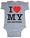 So Relative! Unisex Baby I Love My Big Brother (Red Heart) Bodysuit