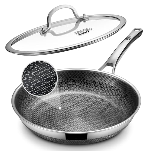 SNOWCLAD Non Stick Frying Pans 12 Inch Stainless