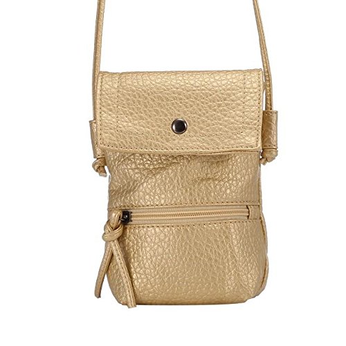 WaitingU Universal Crossbody Cell Phone Bag Multipurpose Soft PU Leather Carrying Cases Wallet Purse Shoulder Bag for iPhone 6/6S Plus 6/6S Samsung Galaxy Note Series Phones Under 6.2 inchs -Champagne - Thumbnail 4