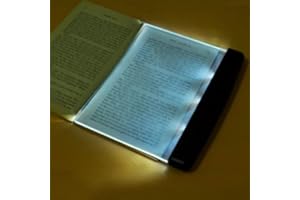 Iseuj Home Flat Book Lights for Reading at Night in Bed Clear LED Book Page Light Bookmark Light for Reading Illuminator Panel Plate Lamp Board Wireless (Black)
